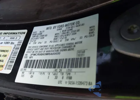 2021 Ford Bronco Sport Big Bend из США, поврежденный, VIN 3FMCR9B65MRA80650